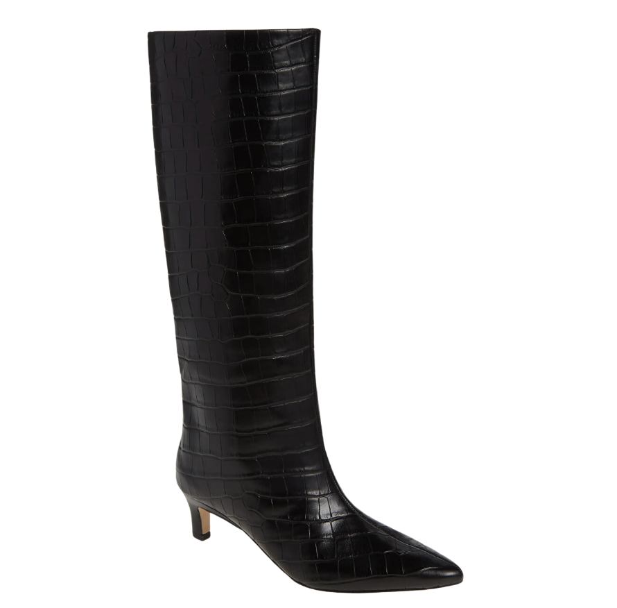 Kitten Heel Knee High Boot
